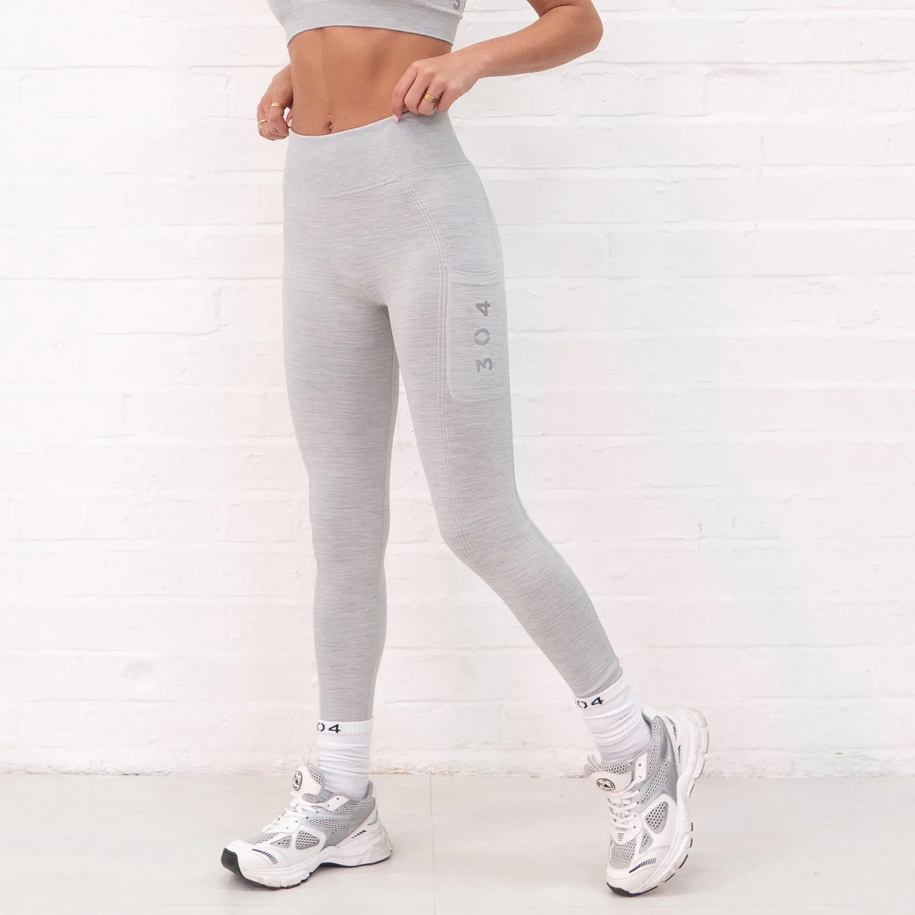 304 Recycled Seamless Active Leggings Cool Grey