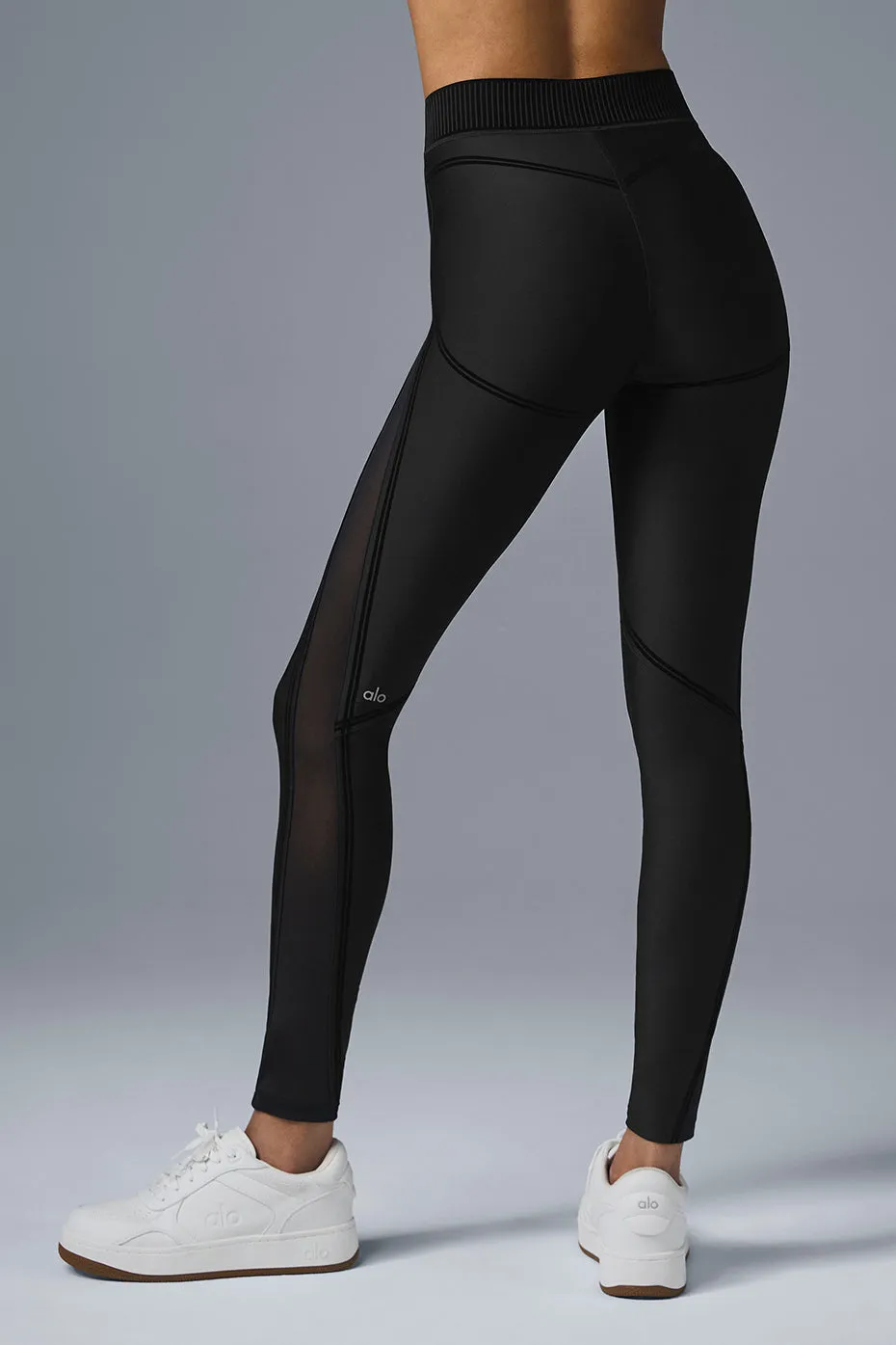 Airlift Mesh Line Up High-Waist Legging - Black