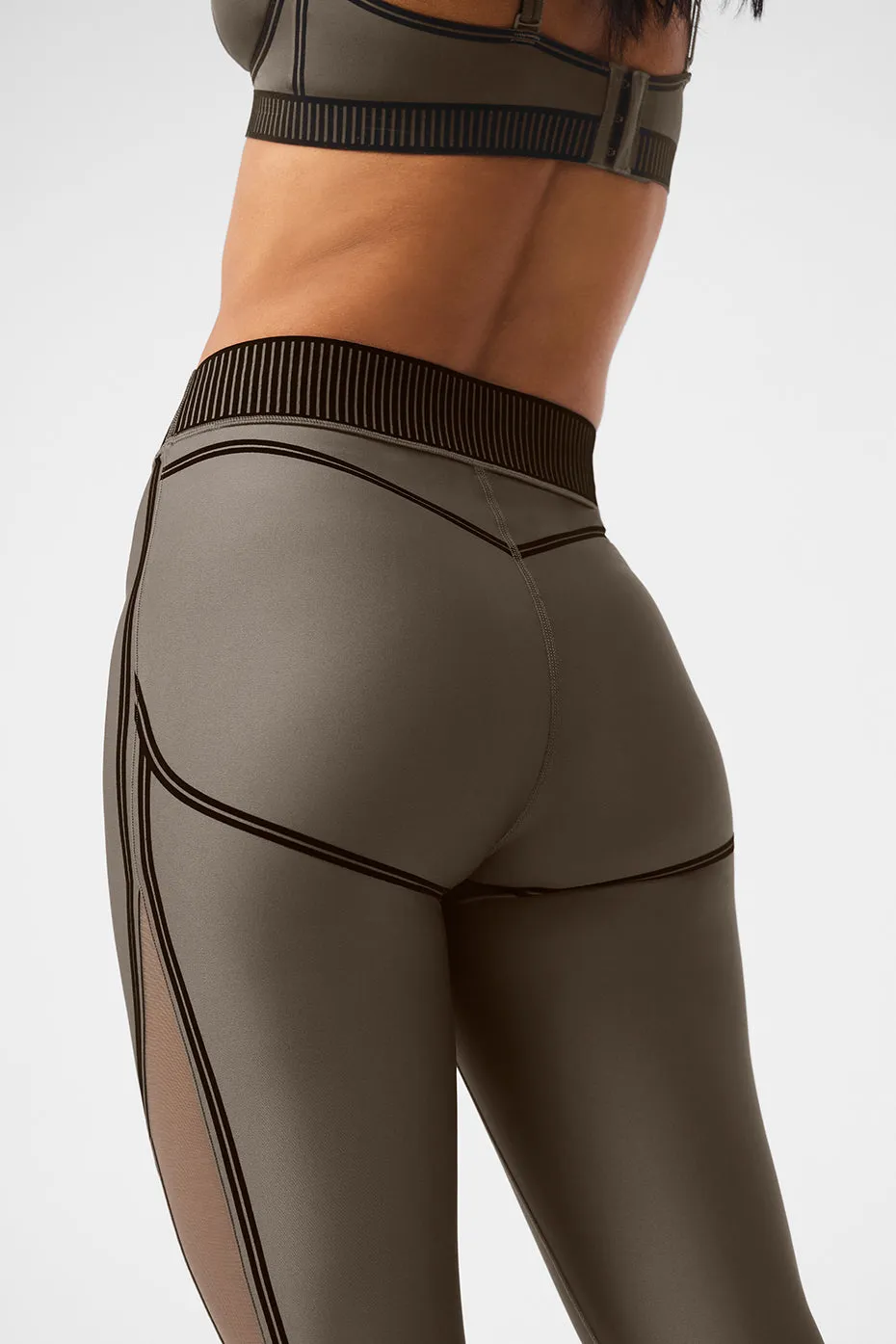 Airlift Mesh Line Up High-Waist Legging - Olive Tree