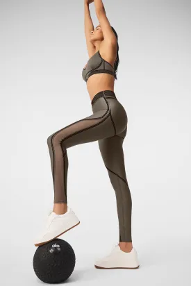 Airlift Mesh Line Up High-Waist Legging - Olive Tree