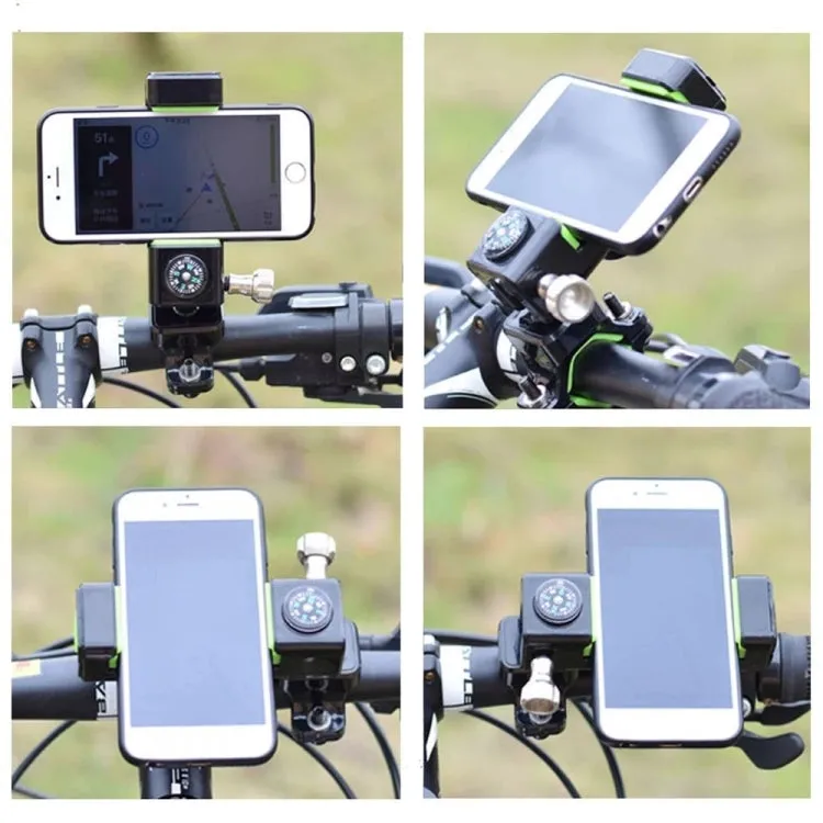 Bicycle / Motorcycle Anti-theft Anti-take Off Mobile Phone Holder with Light (Green)