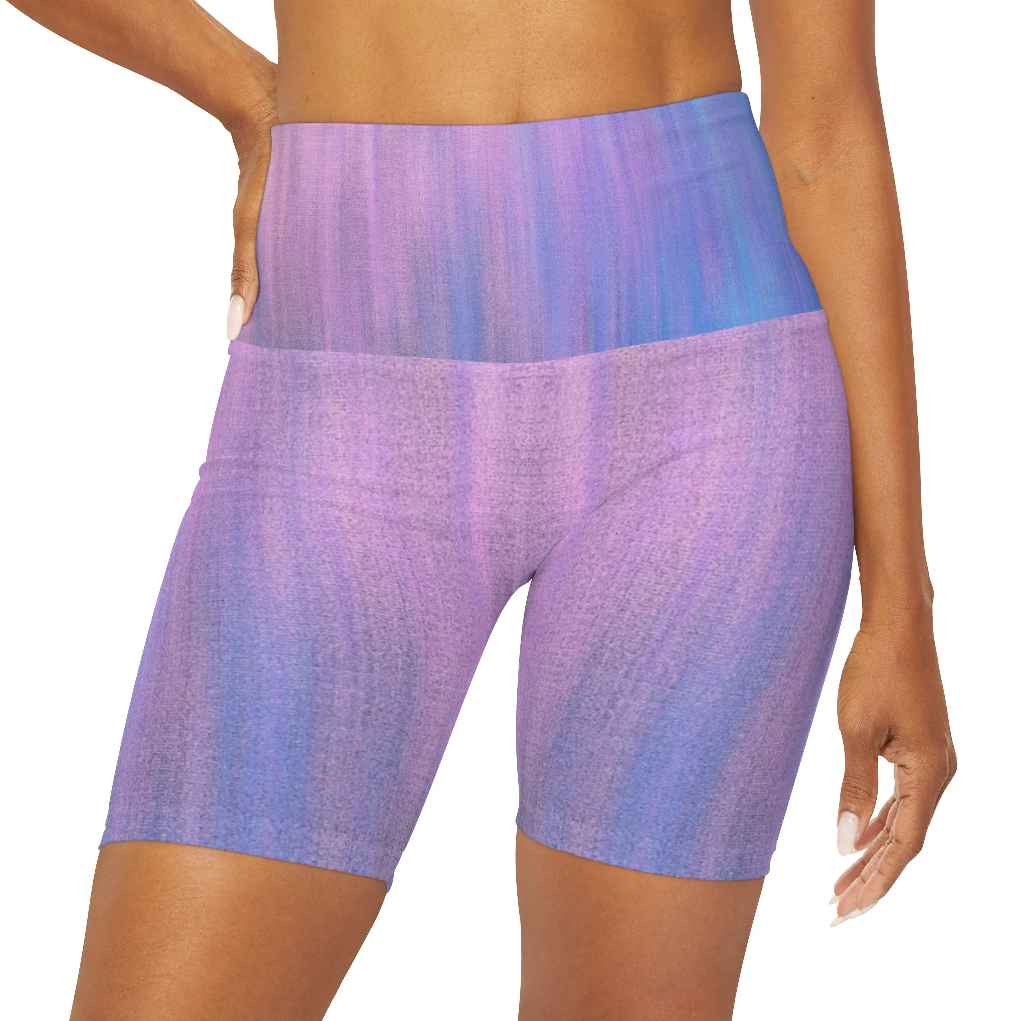 Blue & Purple Metalic - Inovax High Waisted Yoga Leggings