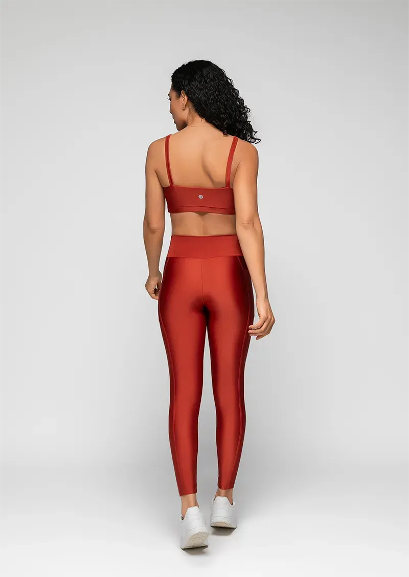 Canvas Legging with Pockets - Liqueur