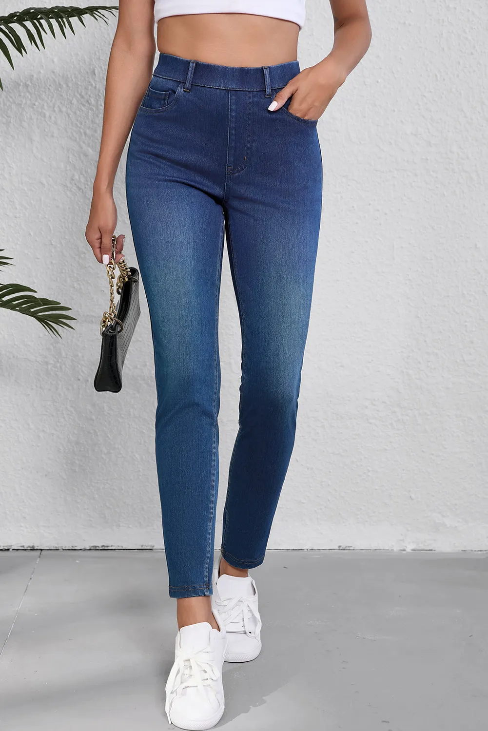 Chambray High Waist Jean Leggings