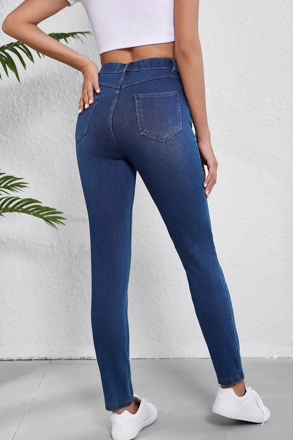 Chambray High Waist Jean Leggings