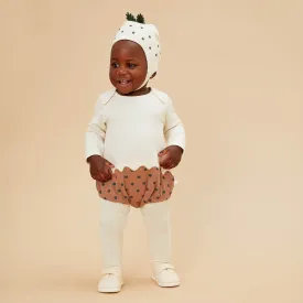 Christmas Pudding Bodysuit, Bonnet & Tights Outfit