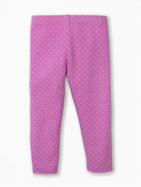 Colored Organics Leah Leggings (Wisteria / White Polka Print)