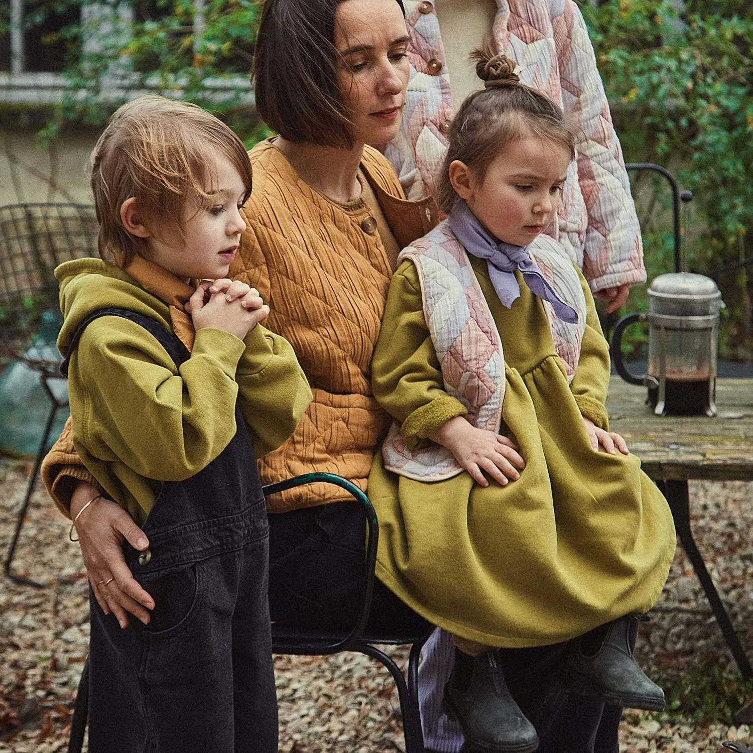 Cotton Fleece Lobelia Sweater Dress - Green Moss