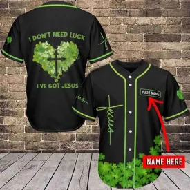 Cross Clover Baseball Jersey - I've Got Jesus Irish Custom Baseball Jersey For Men Women