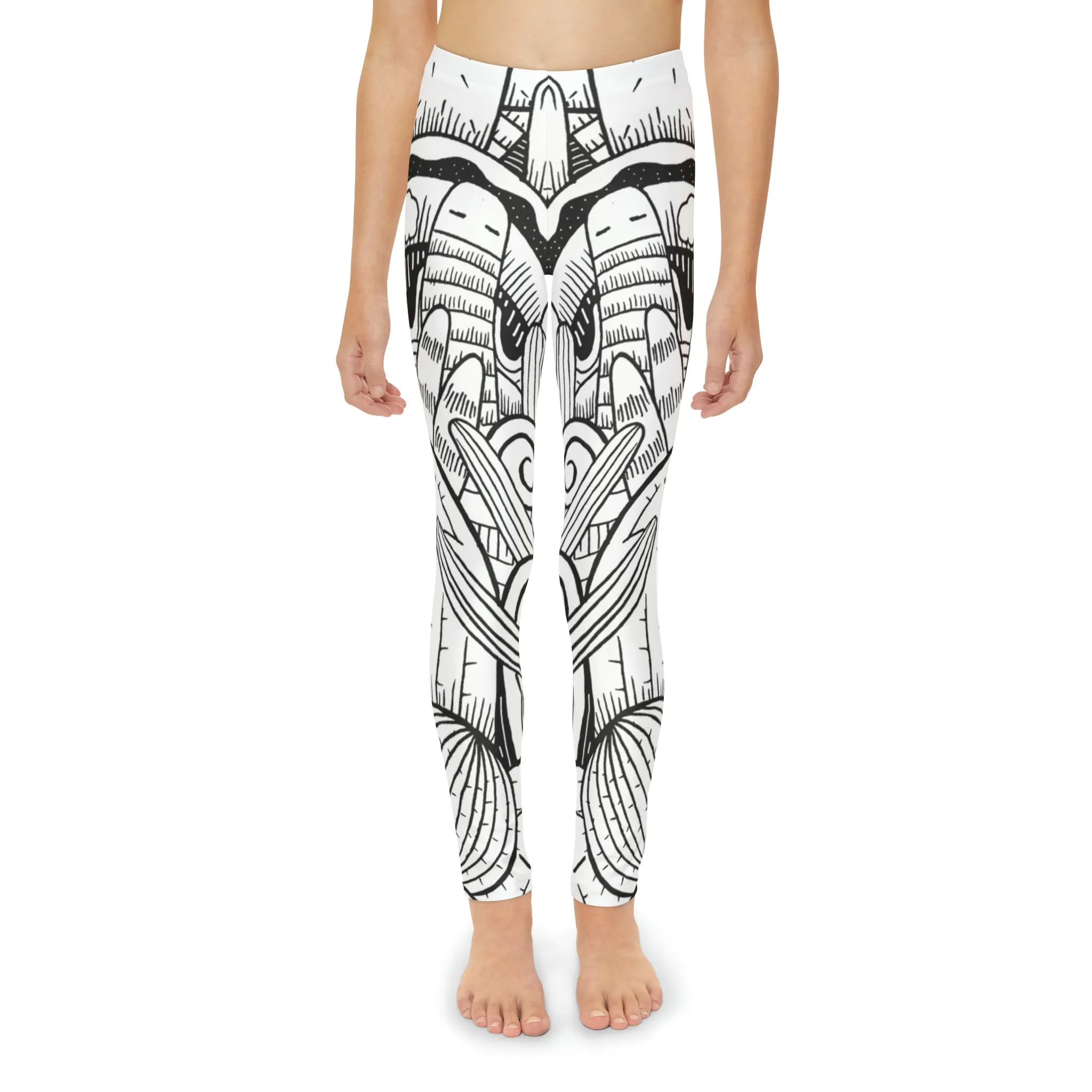 Doodle Cactus - Inovax Youth Full-Length Leggings