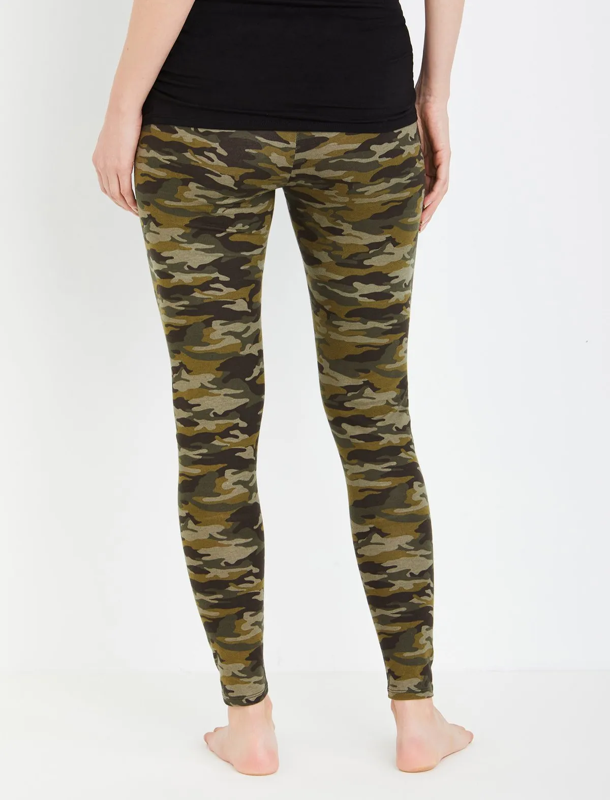 Essential Stretch Secret Fit Belly Maternity Leggings in Camo Print