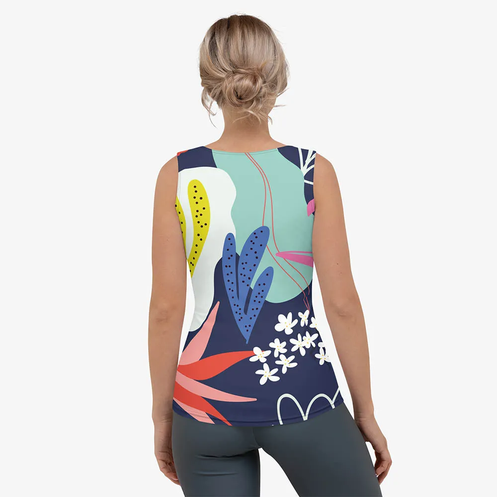 Floral Flex Vest "Fluid Flowers" Blue/Yellow