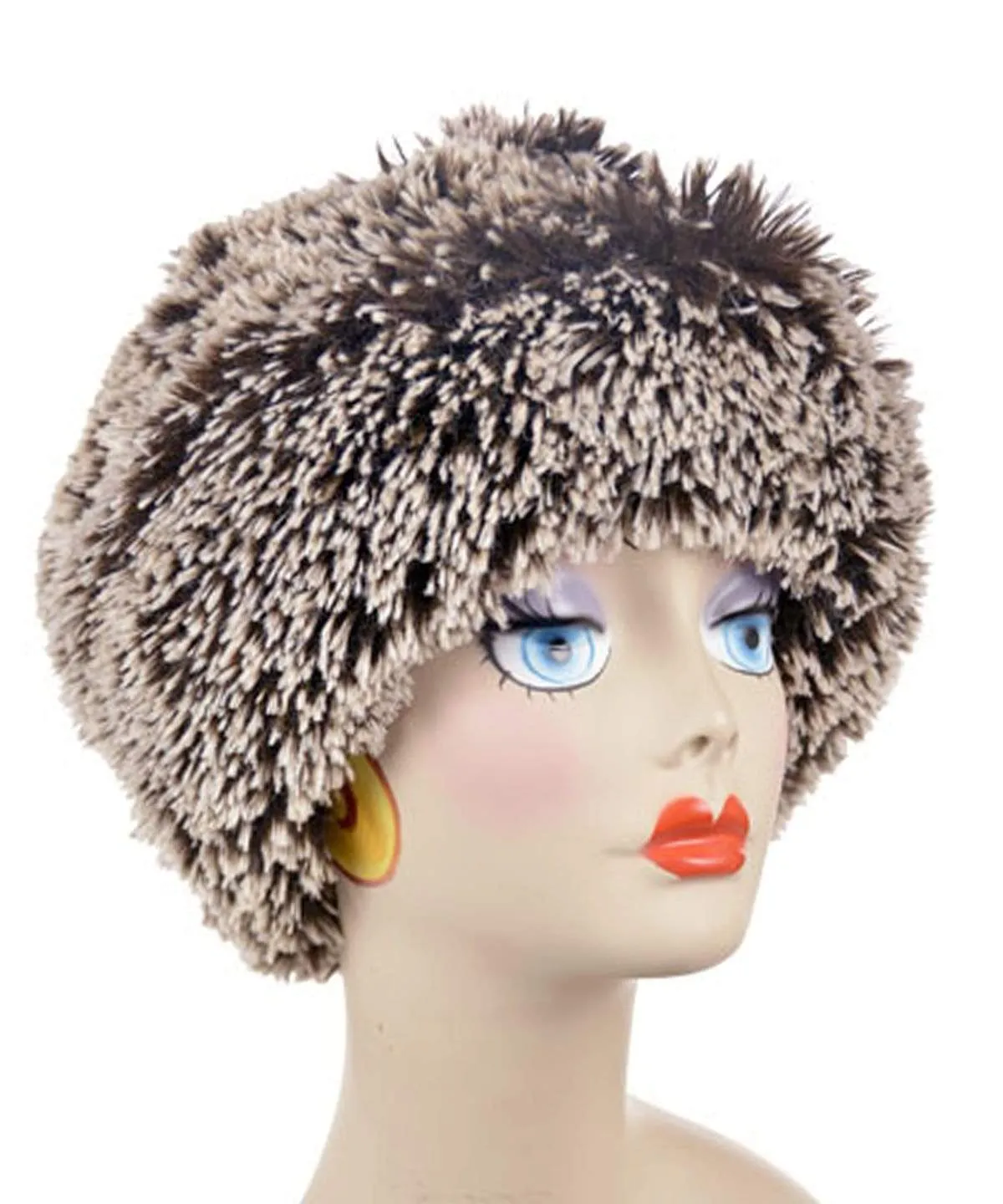 Fox Beanie Hat, Reversible - Fox Faux Fur with Assorted Faux Fur Liner (Limited - Cranberry Creek / Berry Foxy Combos)