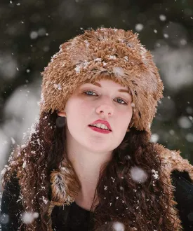 Fox Beanie Hat, Reversible - Fox Faux Fur with Assorted Faux Fur Liner (Limited - Cranberry Creek / Berry Foxy Combos)