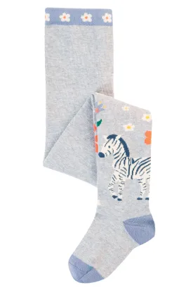 Frugi Norah Tights - Grey Marl/Zebra