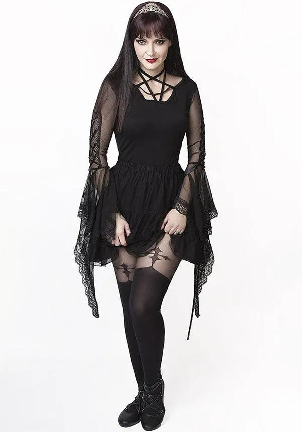 Gothic Cross [Black] | SUSPENDER TIGHTS