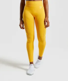 Gymshark Flawless Knit Tights - Yellow