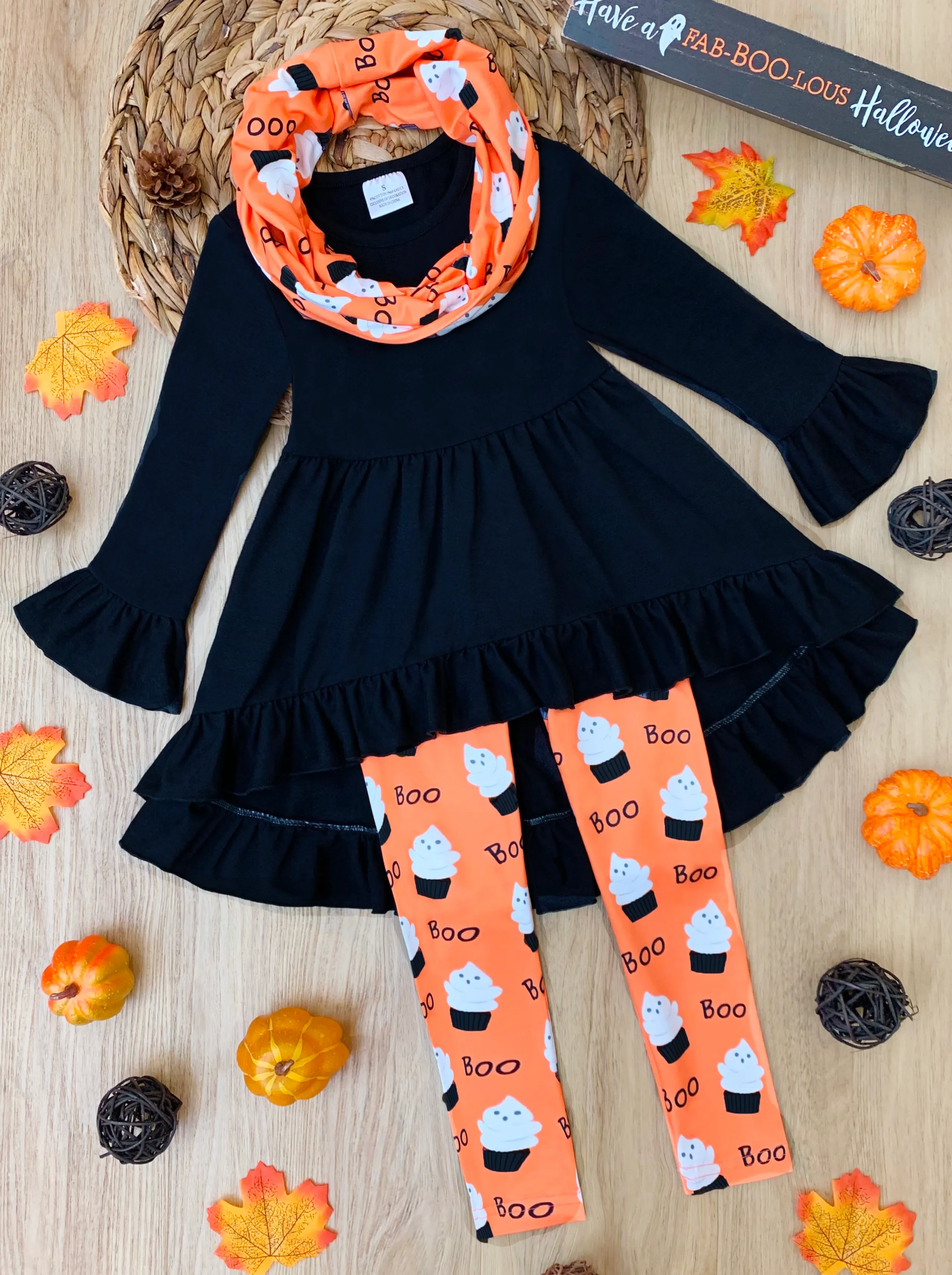 Hallow-Queen Tunic, Leggings and Scarf Set