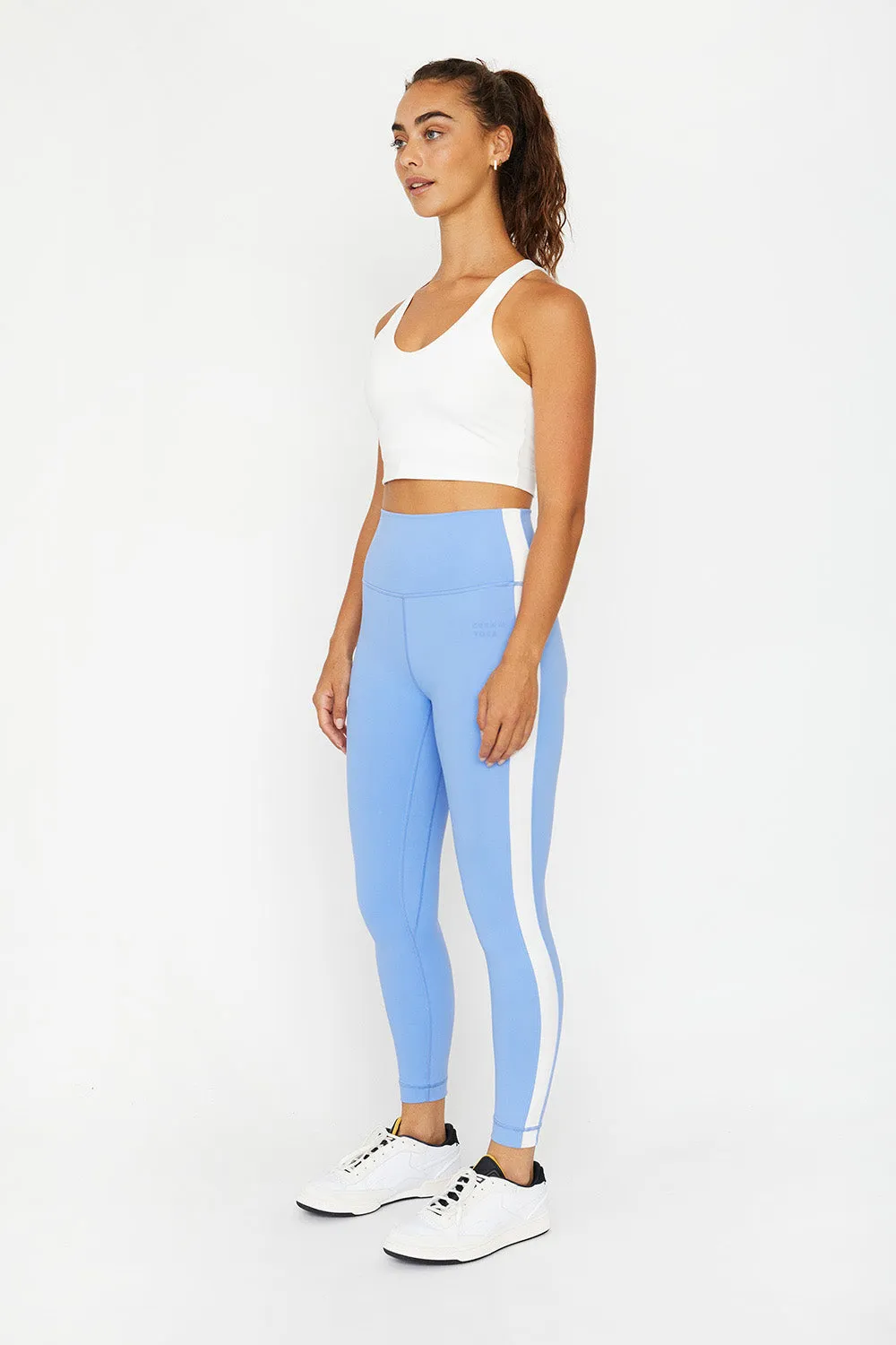 Hana 7/8 side stripe legging laguna blue