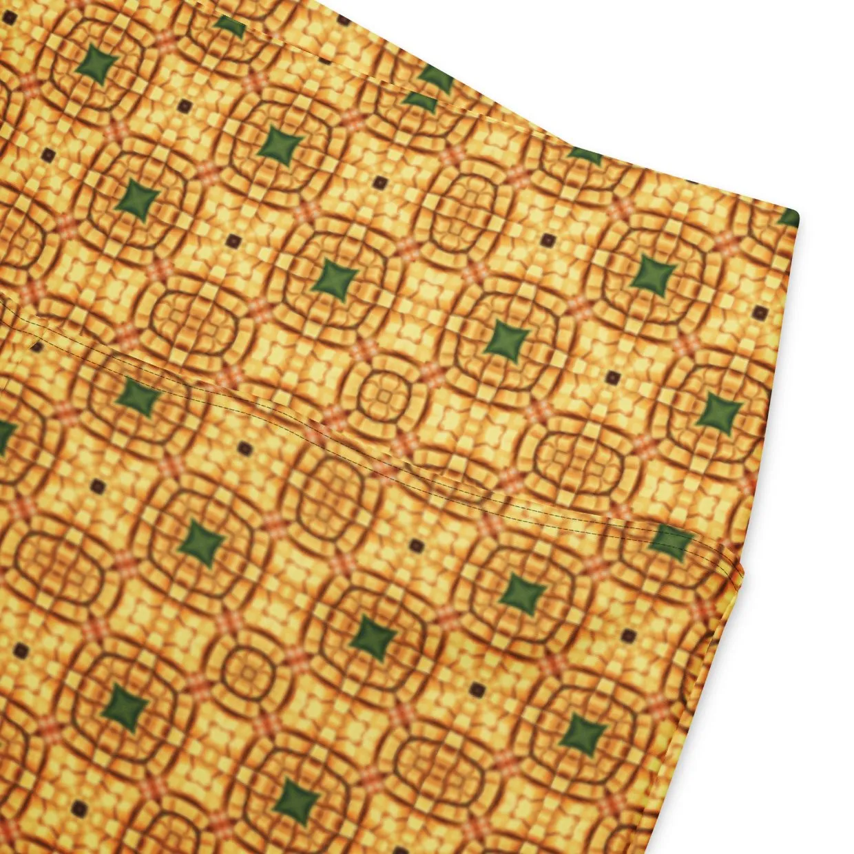 High-Rise Flared Leggings Golden Emerald Tiles