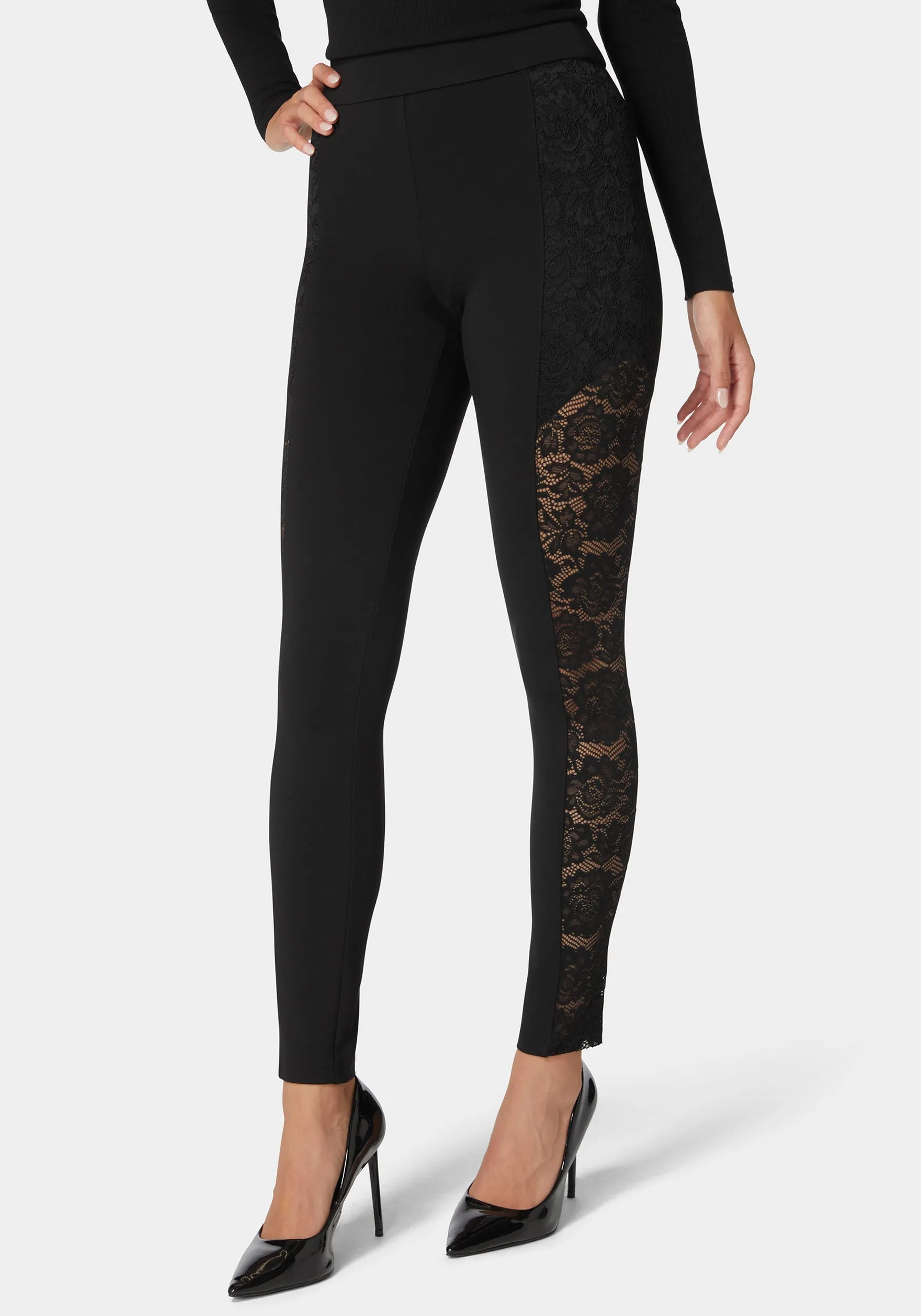 High Waist Lace Combo Insert Pdr Legging