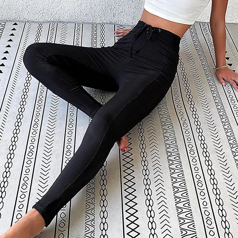 High Waist Tie Leggings