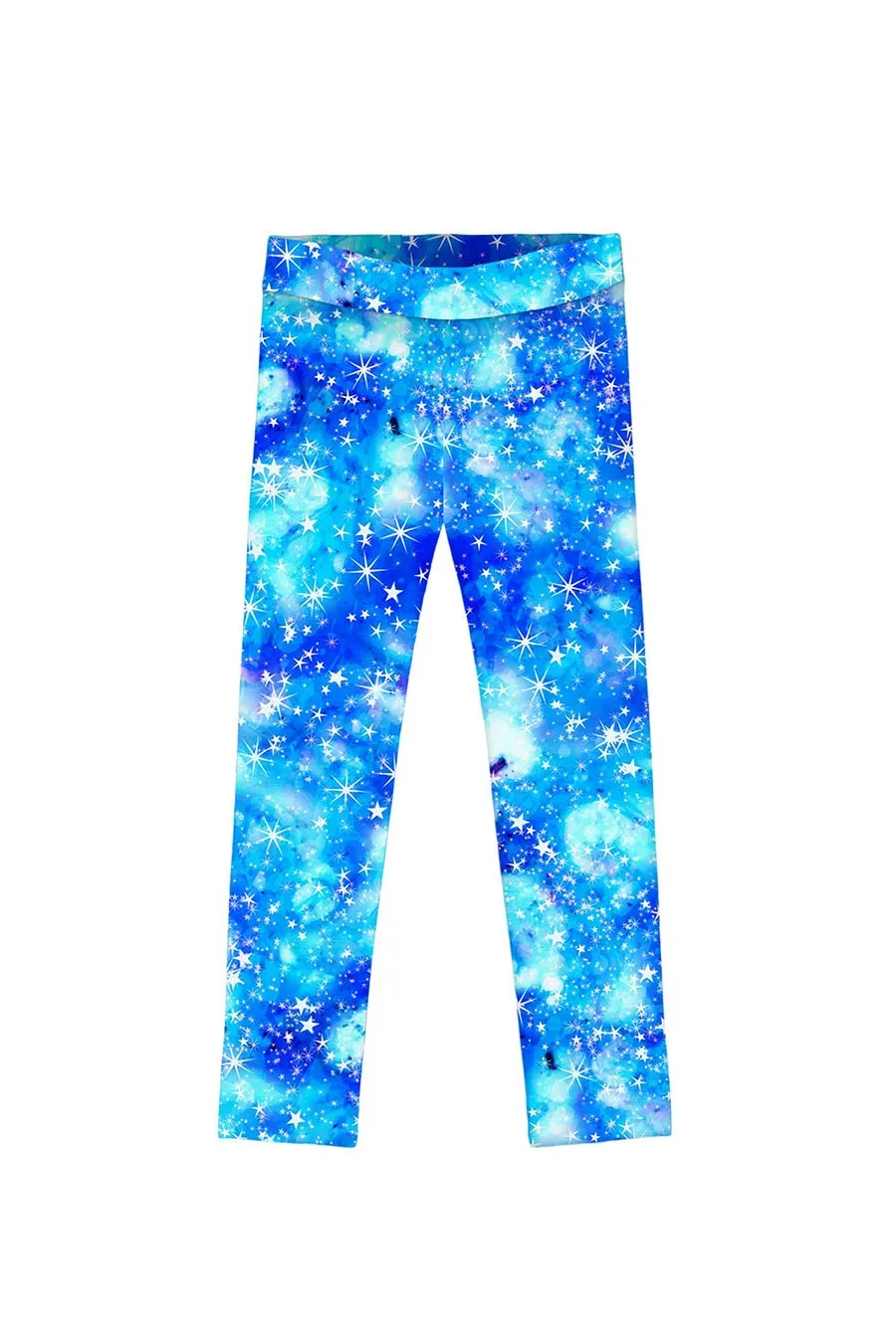 Imagination Lucy Blue Galaxy Print Cute Stretchy Leggings - Kids