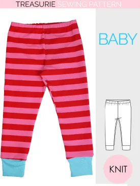 Leggings - Baby Pattern - CUFFED (0-24 Months)