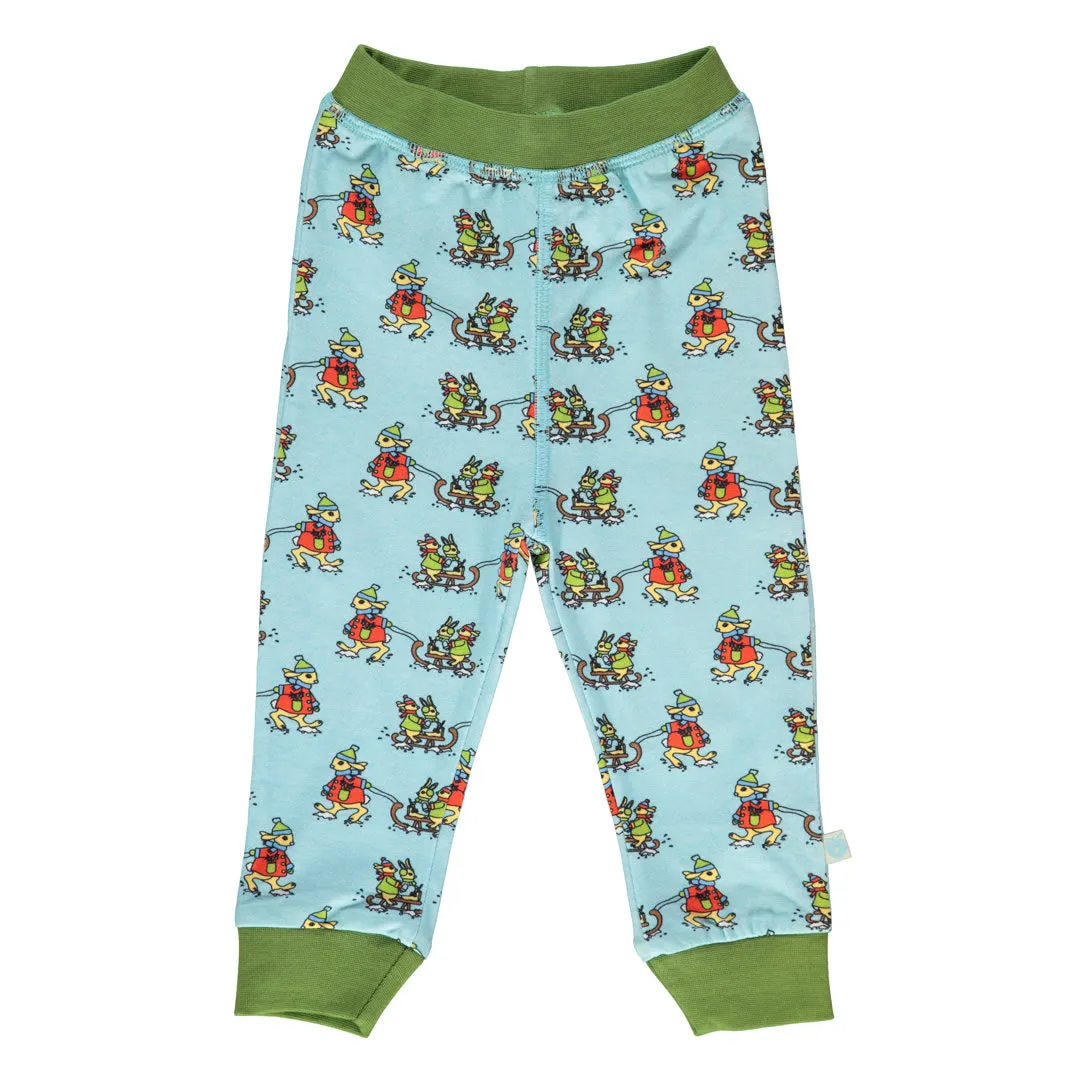 Leggings for baby with rabbits sledding