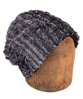 Men's Cuffed Pillbox, Reversible (Solid or Two-Tone) - Luxury Faux Fur in Rattle N Shake