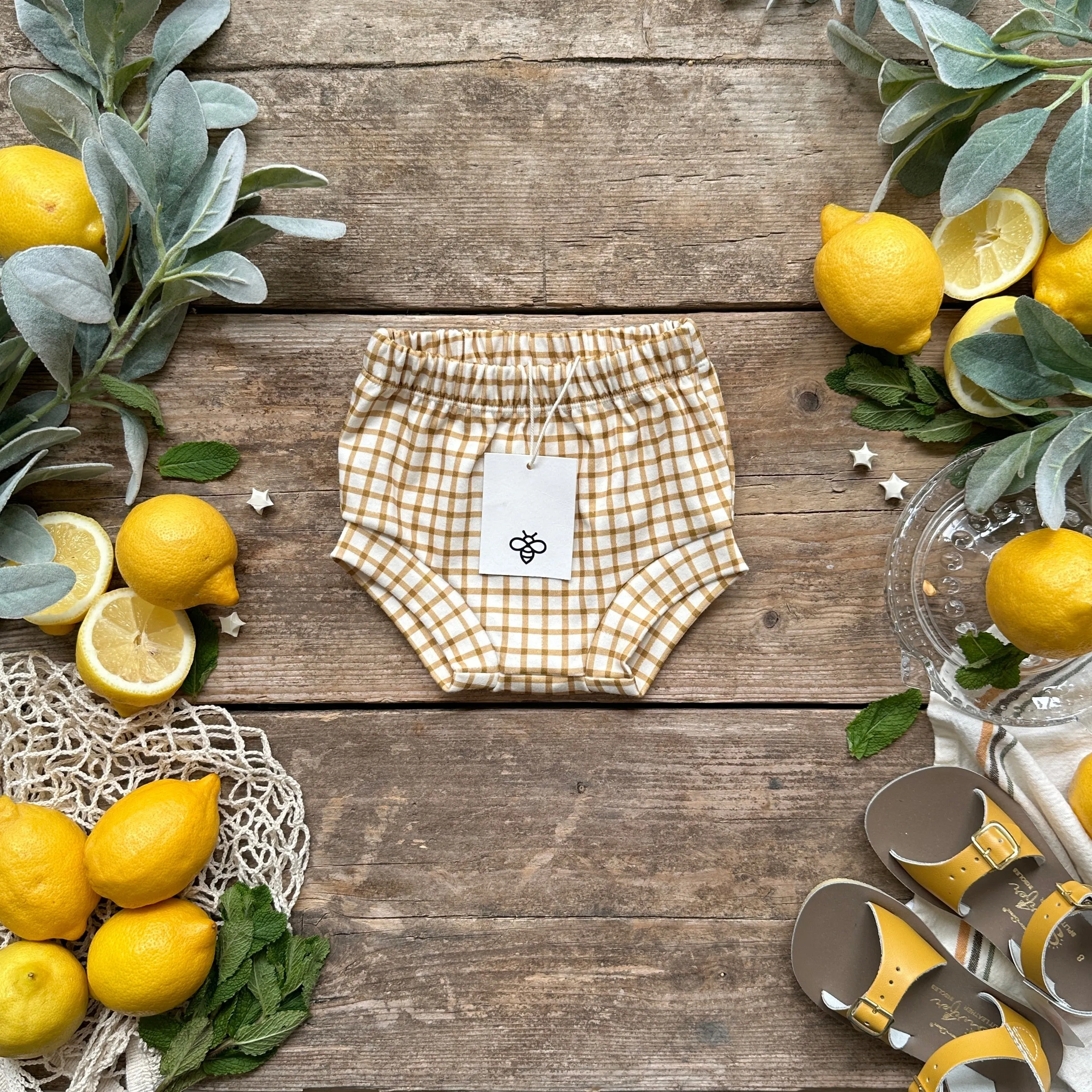 Mustard Gingham Bloomers