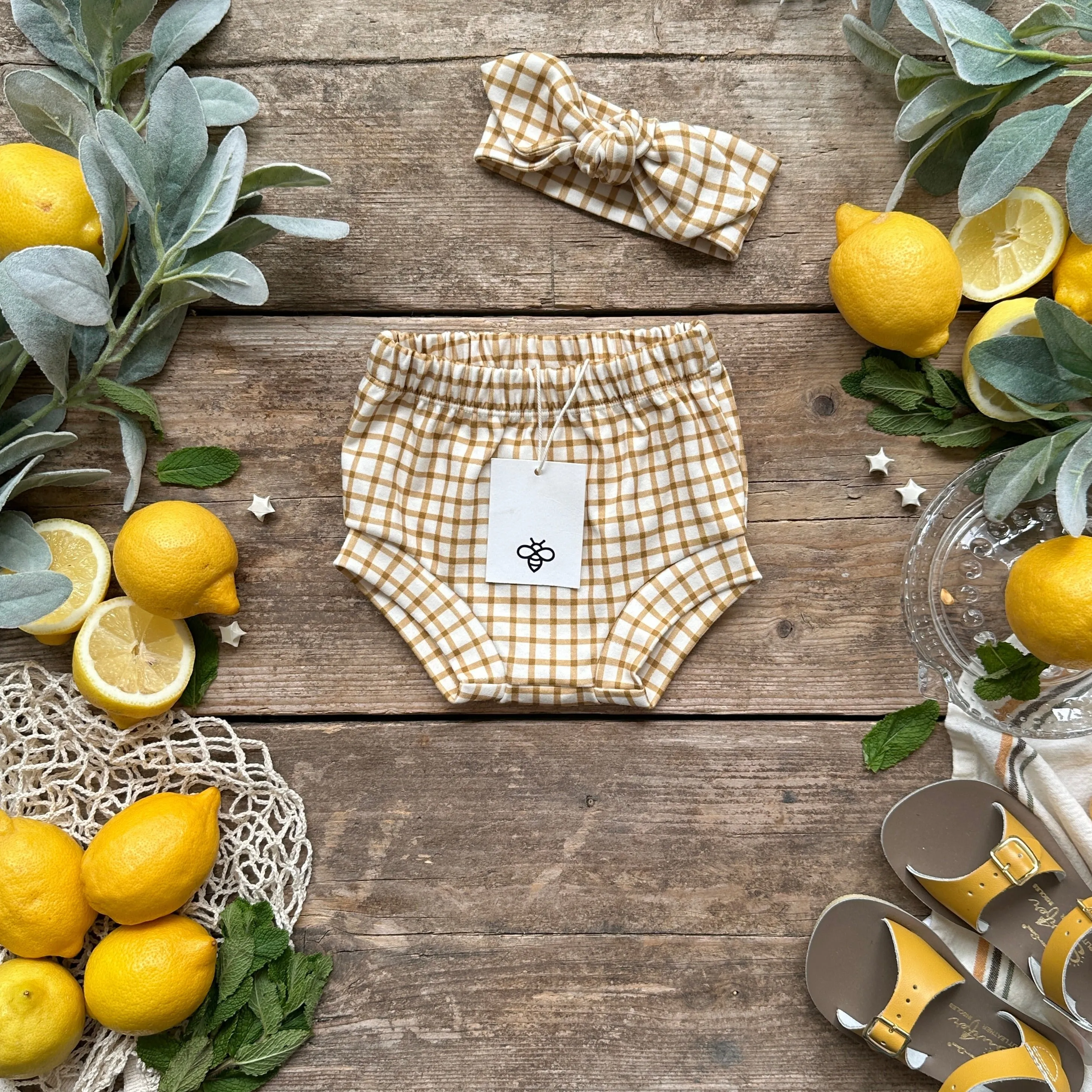 Mustard Gingham Bloomers