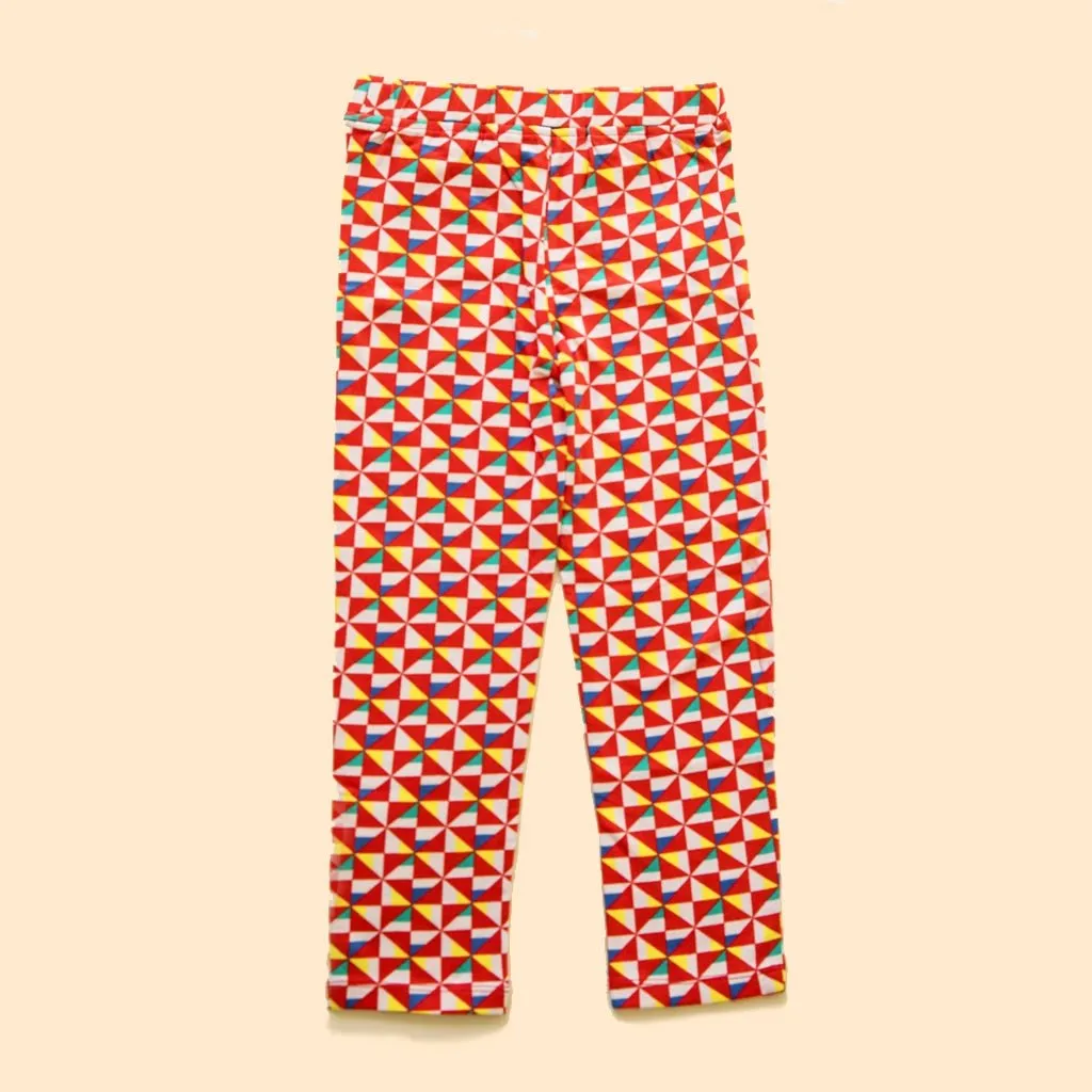 Organic Cotton Girl Leggings - Pinwheel