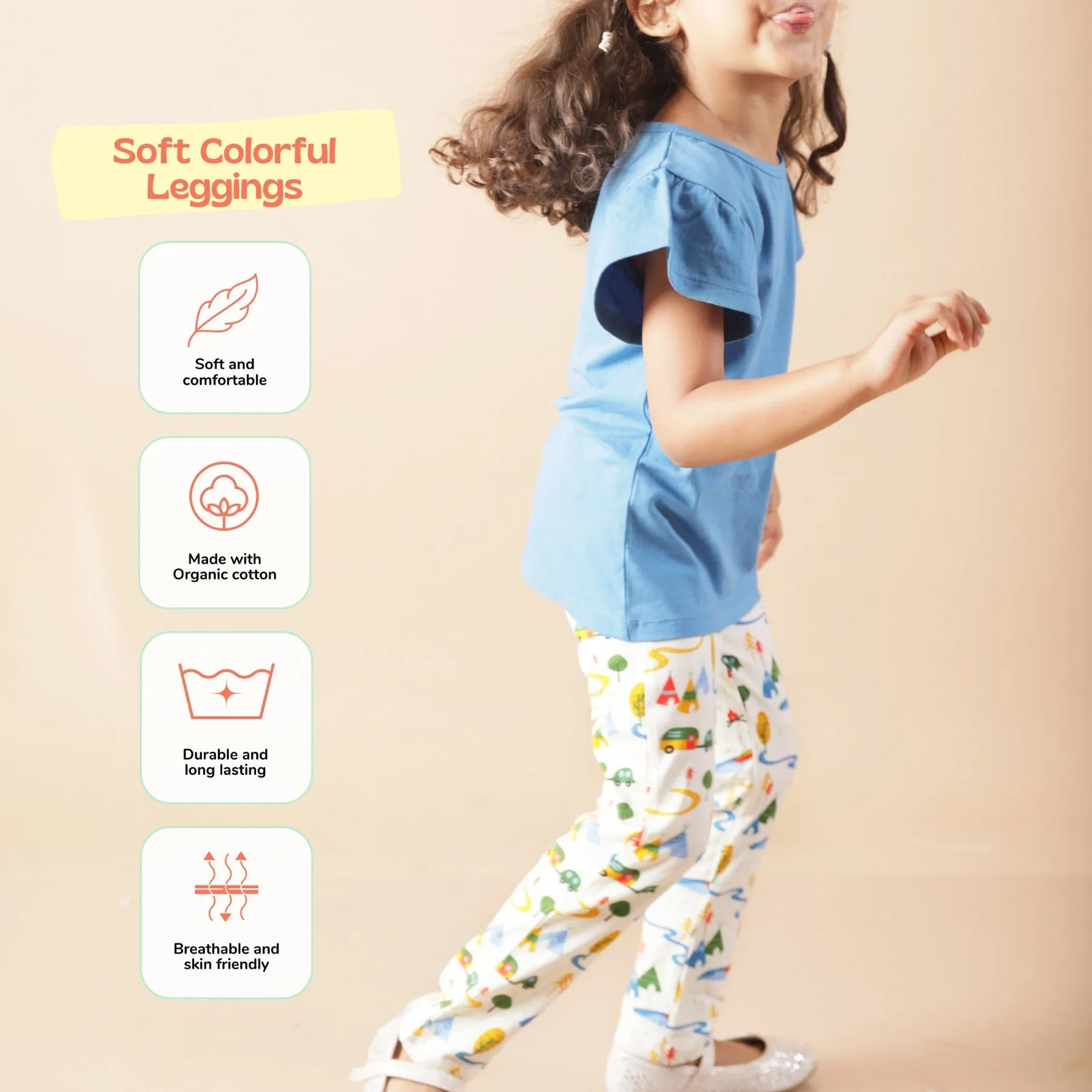 Organic Cotton Leggings- Happy Camping