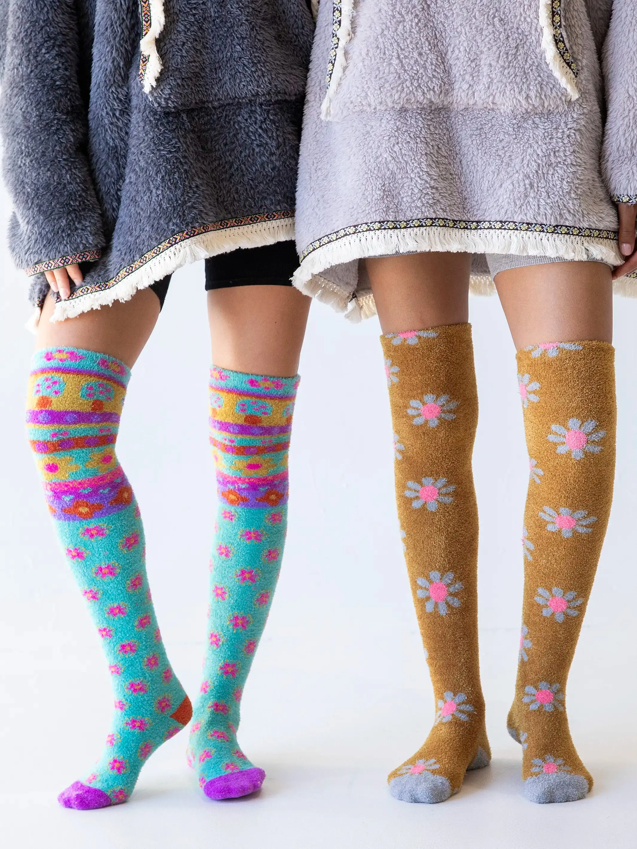 Over-the-Knee Cozy Socks - Daisy