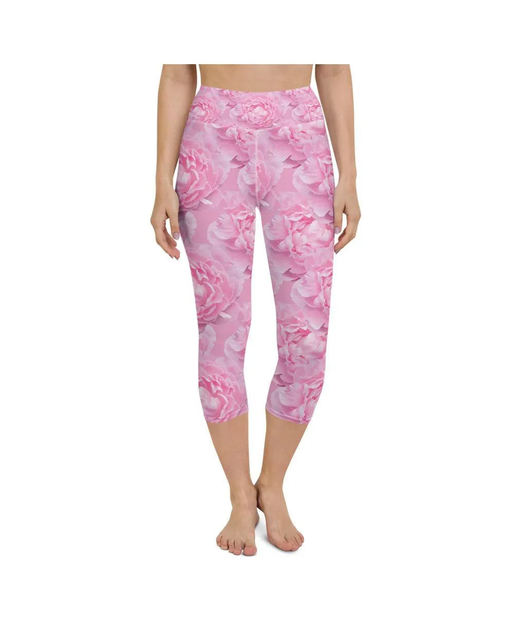 Peony Flower Yoga Capris