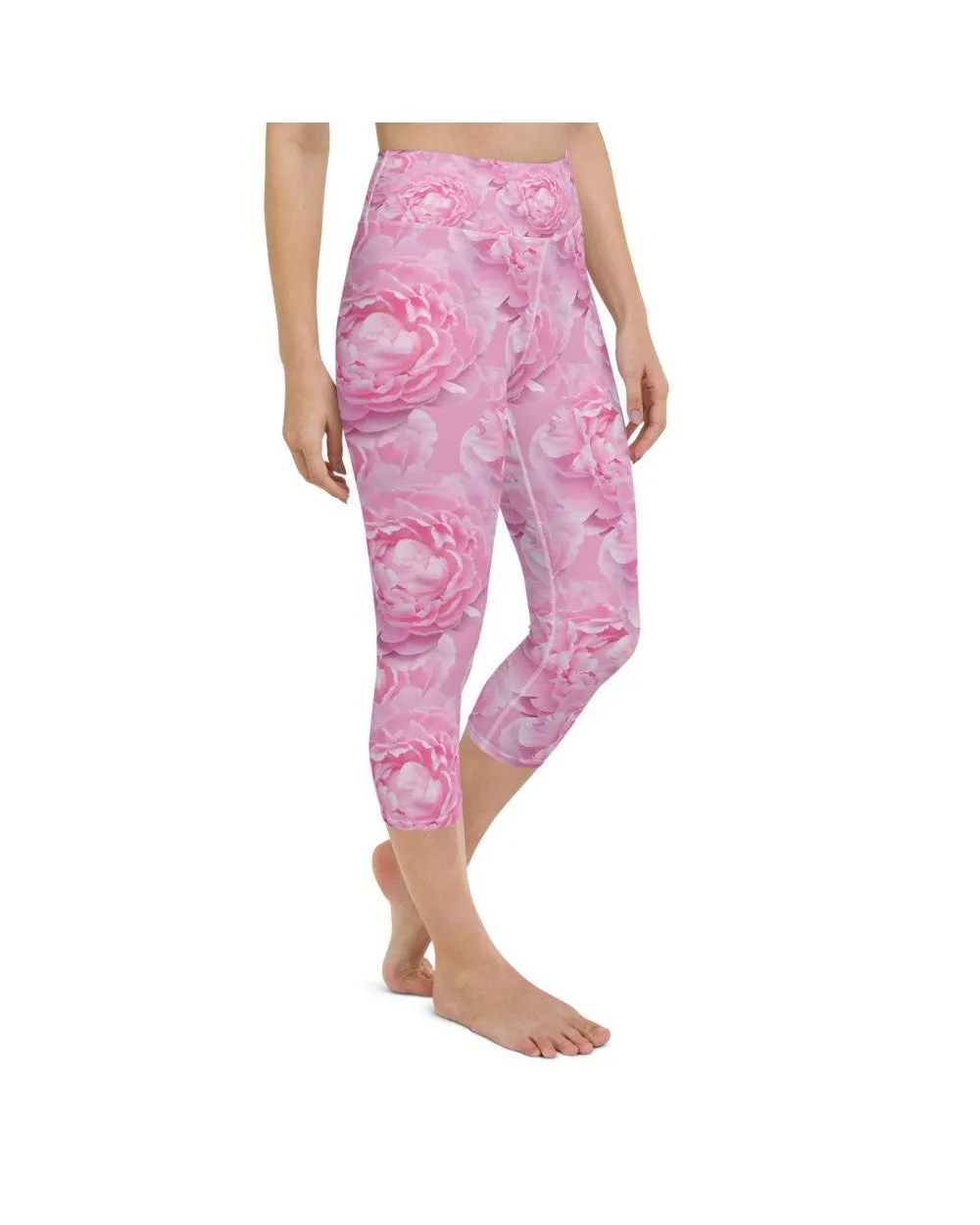 Peony Flower Yoga Capris