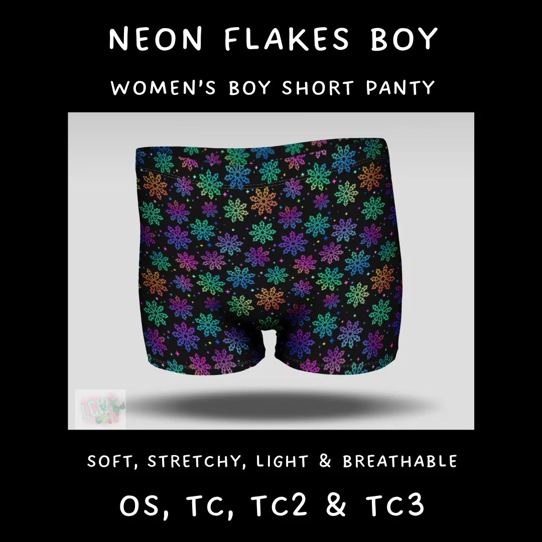 Ready To Ship - Neon Flakes Boy Shorts