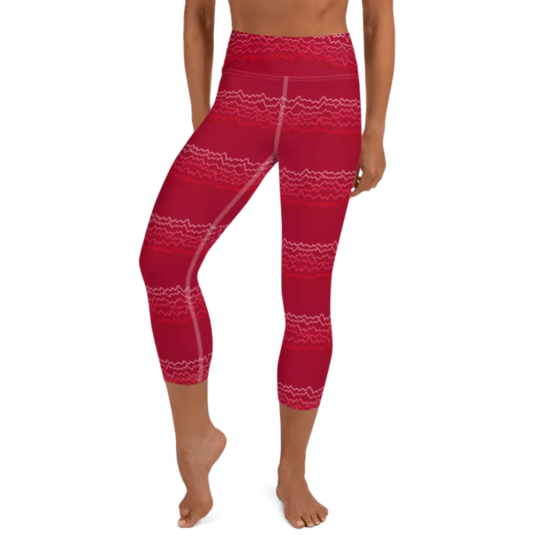 Red Earth High Waist Yoga Capri Leggings