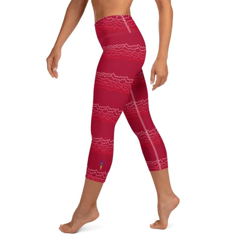 Red Earth High Waist Yoga Capri Leggings