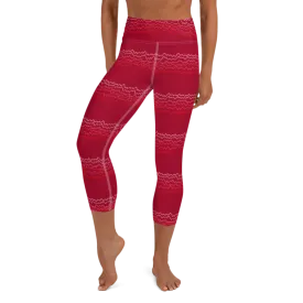 Red Earth High Waist Yoga Capri Leggings