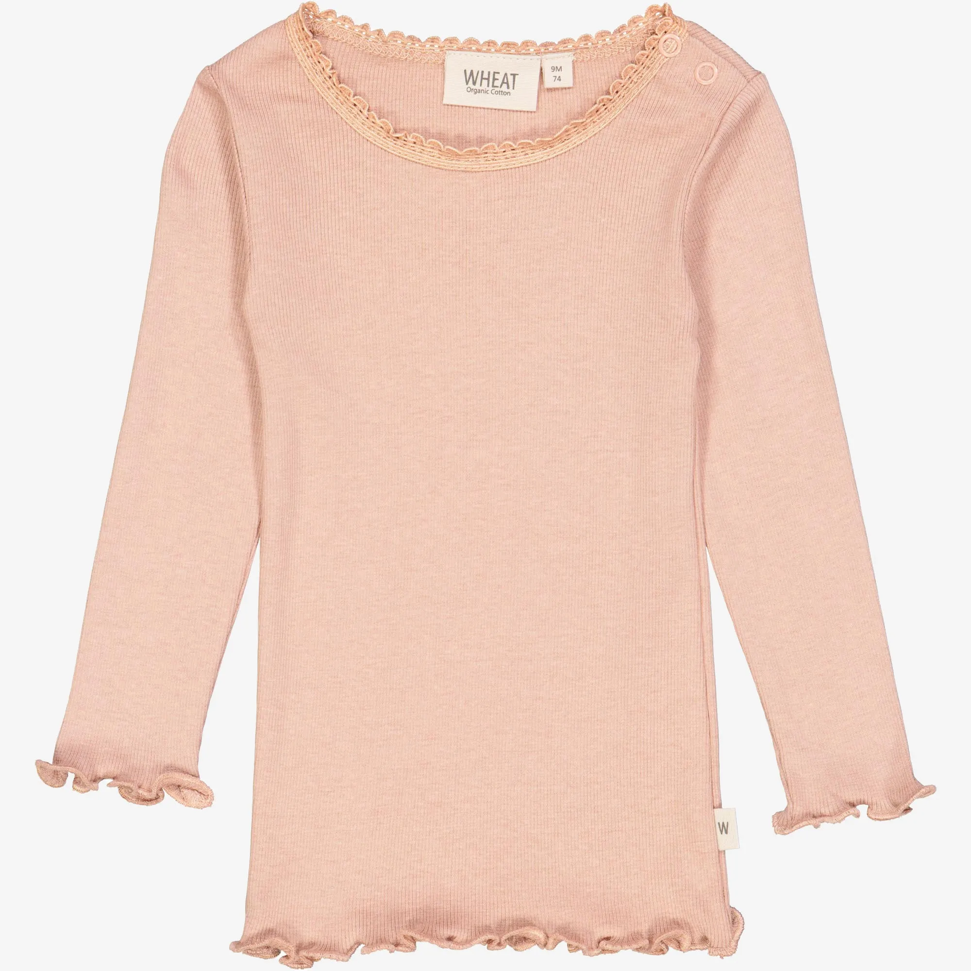 Rib T-Shirt Lace LS | Baby - rose dawn