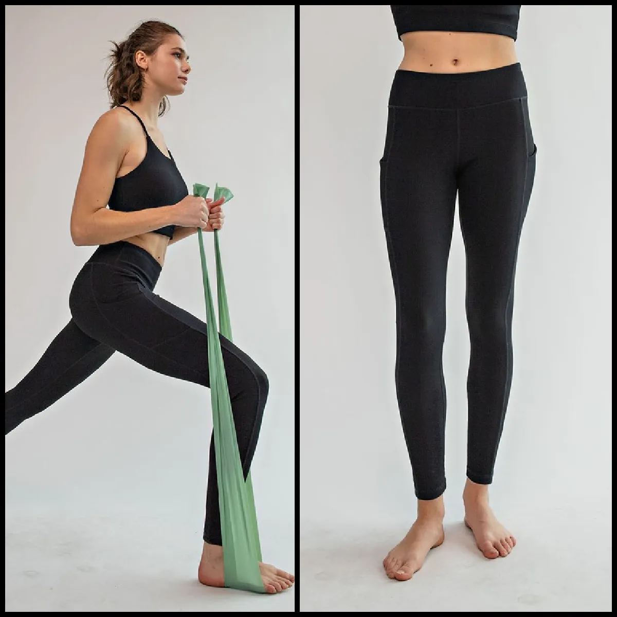 Ribbed Yoga Leggings With Pockets