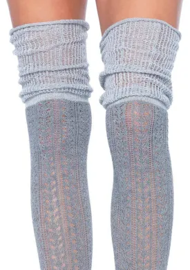 Serena Pointelle Knee Scrunch Socks