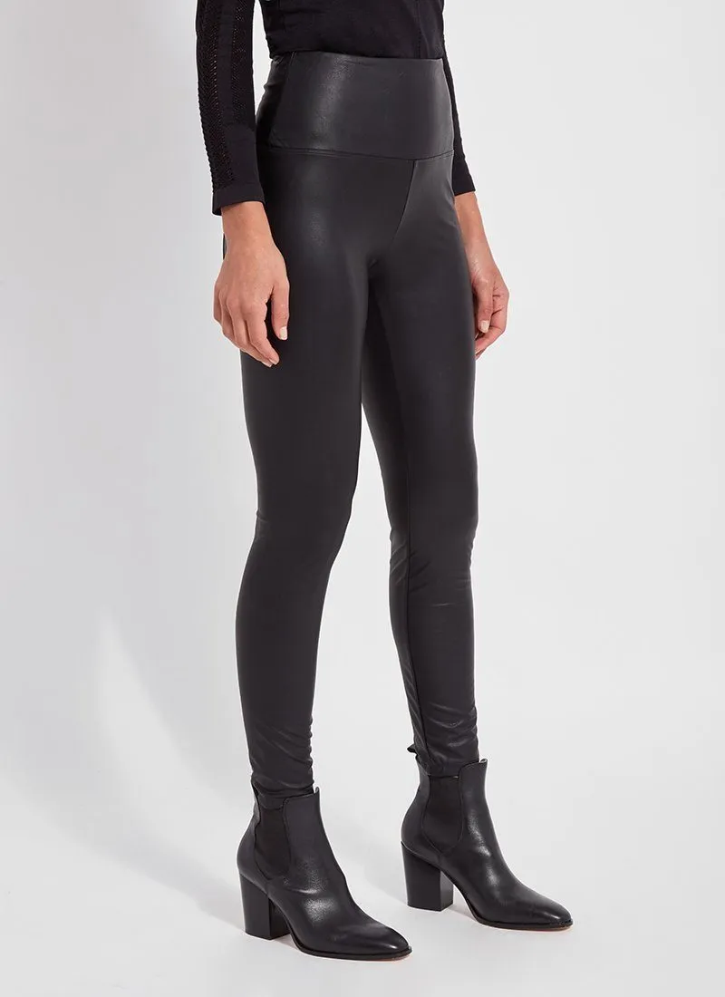 Textured Leather Legging | Kohl Black