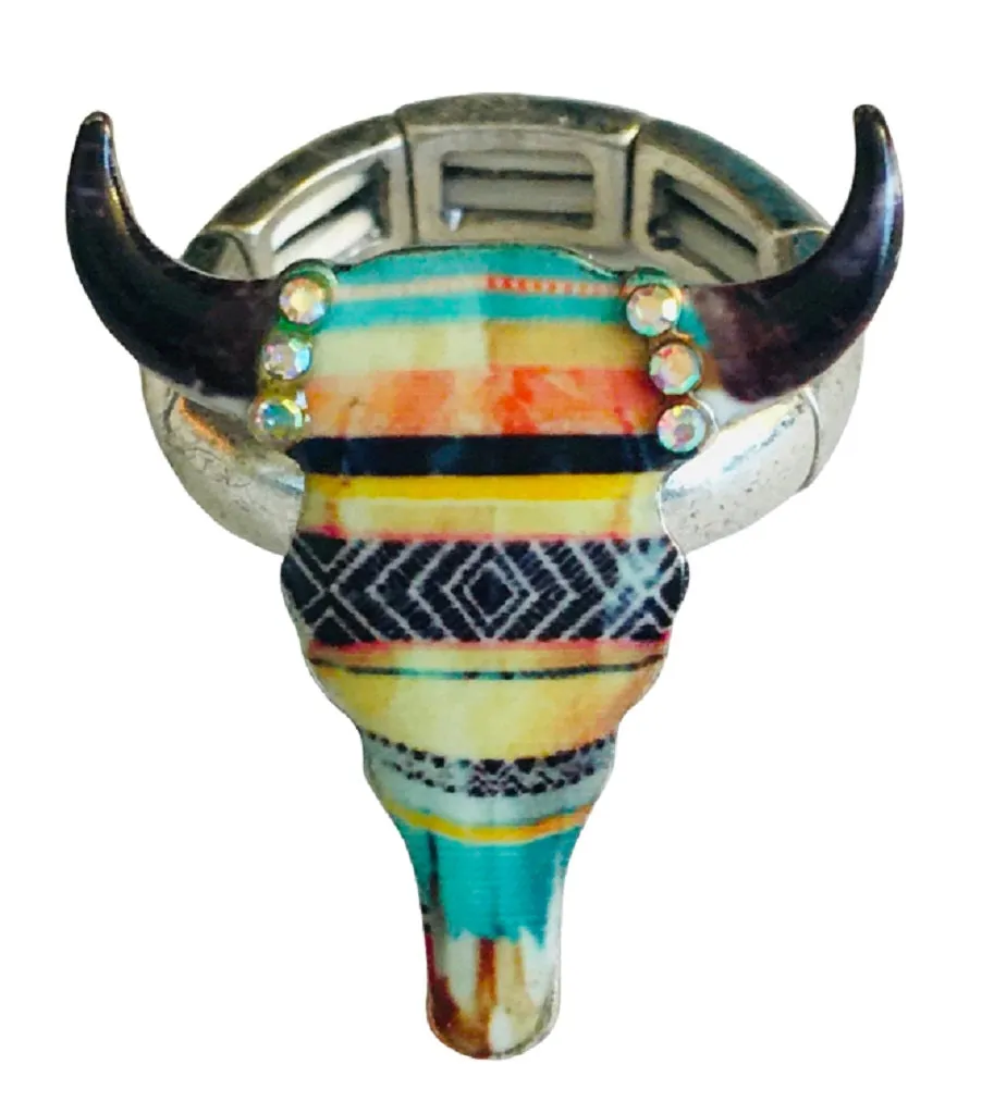 Tribal Steer Head Ring