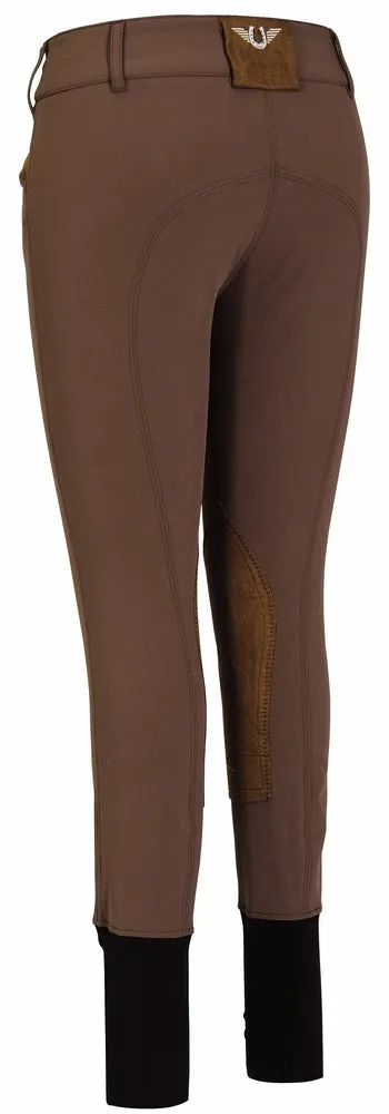 TuffRider Ladies Soft Shell Wide Waistband Knee Patch Breeches