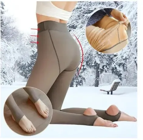 Winter Warm Leggings Women Sexy Slim Translucent Pantyhose Elastic High Waist Legging Panty Sock Thick Stretchy Thermal Leggings