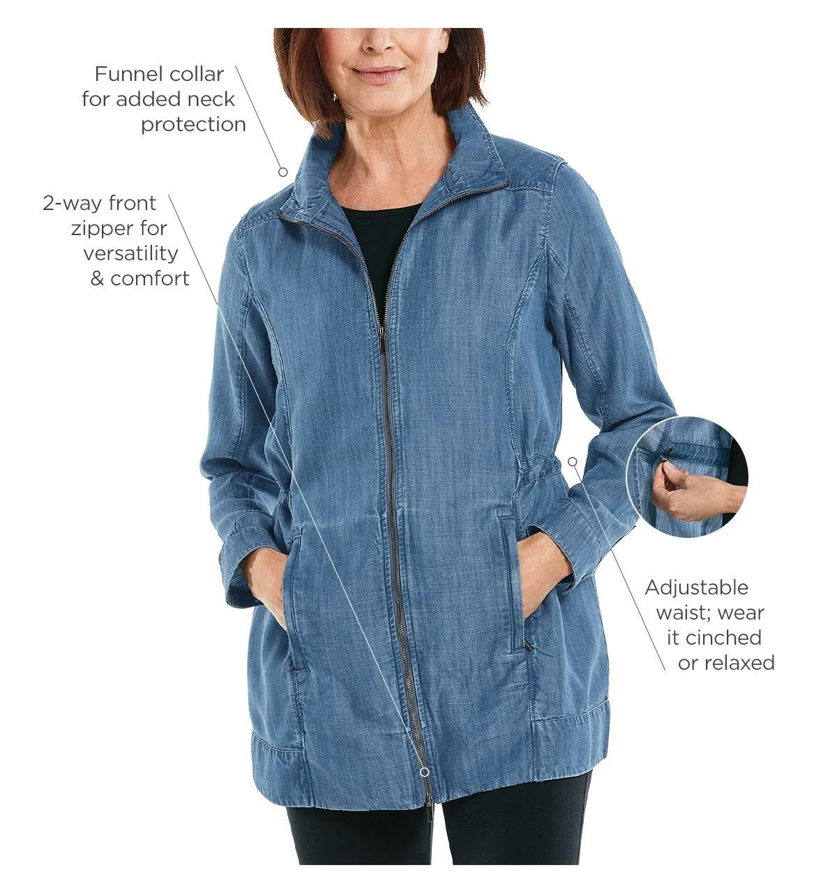 Women's Chambray Daylee Jacket  |  Light Indigo Chambray