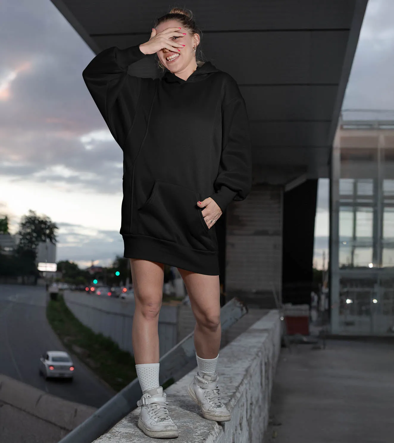 Women's Cozy Oversized Hoodie Dress